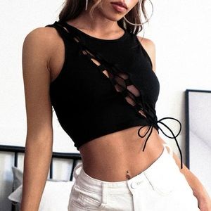 Shein lace up tank top